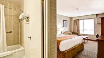 Pillow-top beds, desk, blackout curtains, soundproofing