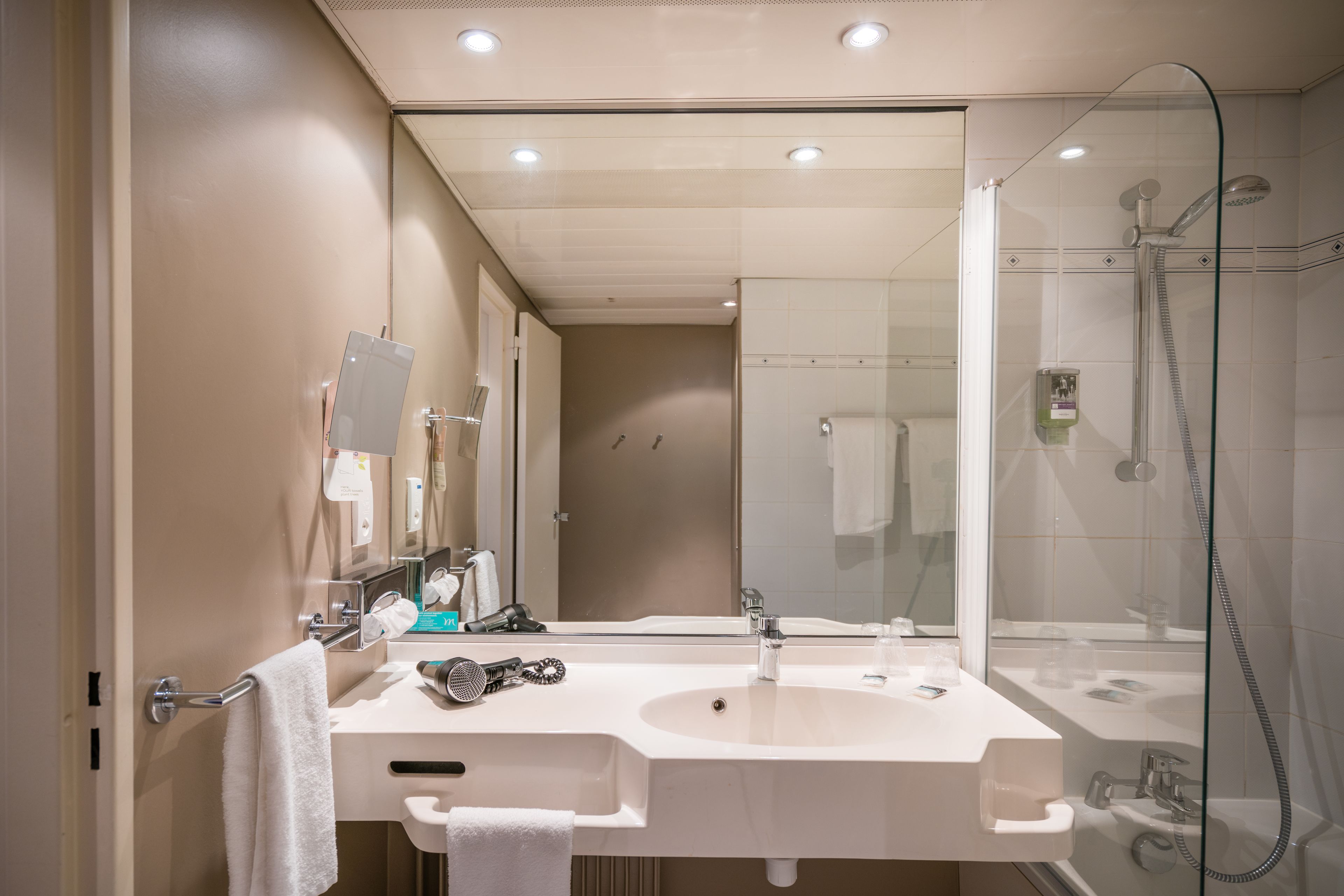 classic room, 1 double bed | bathroom | eco-friendly toiletries, hair dryer, towels