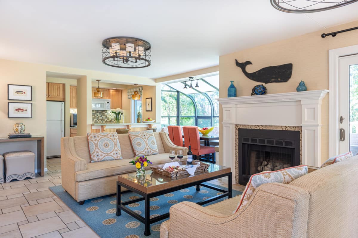 Bay Pines Three Bedroom Villa | Living area | Flat-screen TV, pay movies