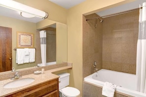 Eco-friendly toiletries, hair dryer, towels