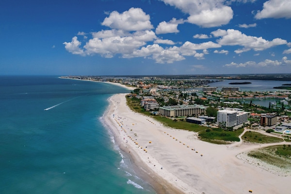On the beach, white sand