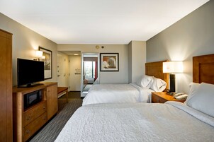 Premium bedding, pillowtop beds, desk, blackout drapes