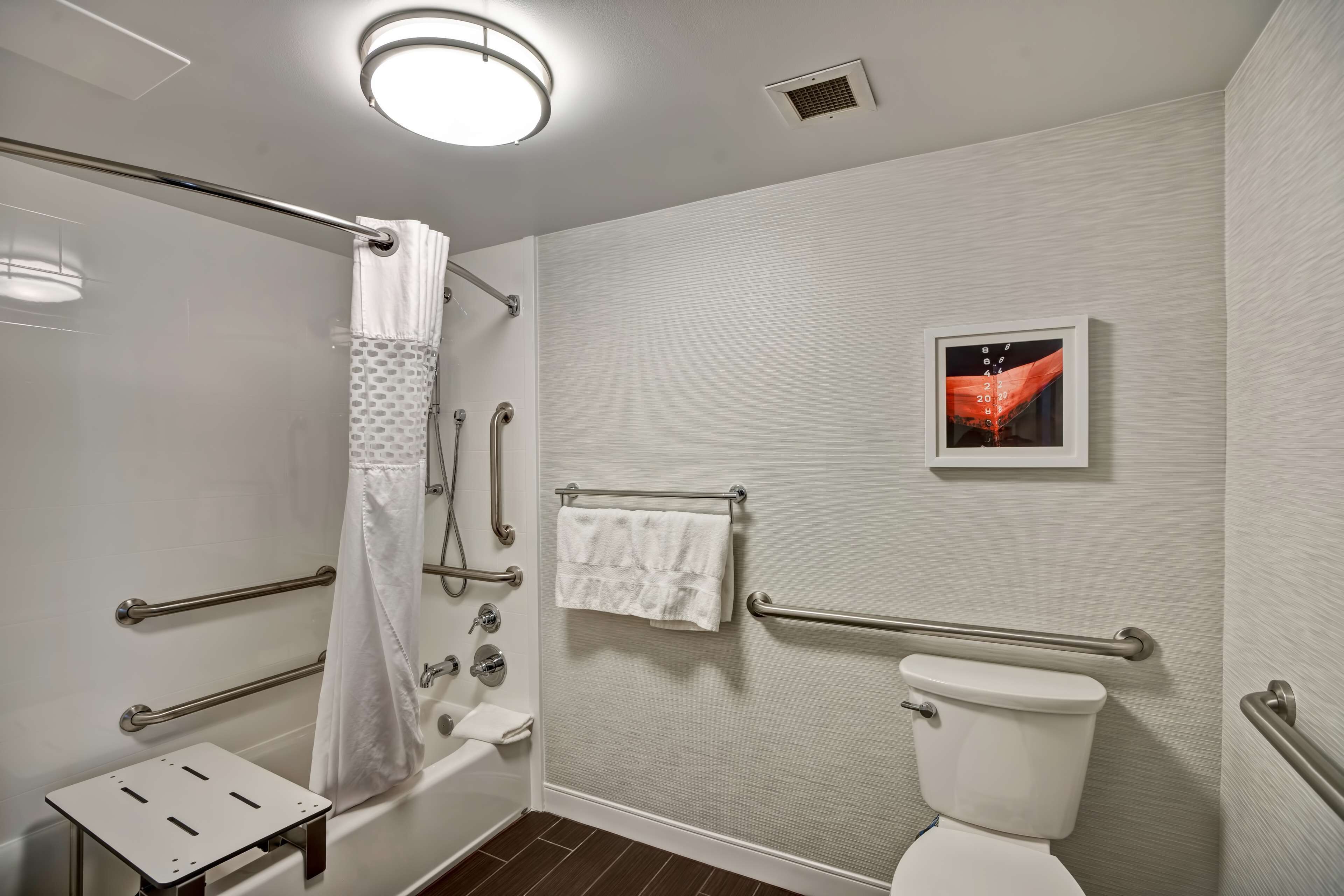 room, 1 king bed, accessible, bathtub (refrigerator & microwave) | bathroom | free toiletries, hair dryer, towels