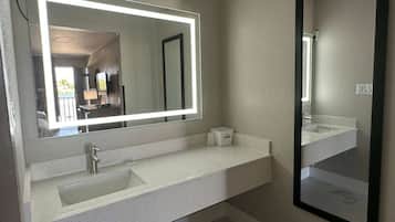 Room, 2 Queen Beds, Non Smoking | Bathroom | Deep soaking tub, free toiletries, hair dryer, towels