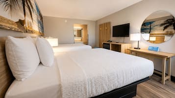 Room, 2 Queen Beds, Non Smoking | In-room safe, desk, laptop workspace, iron/ironing board