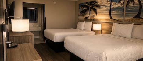 Room, 2 Queen Beds, Non Smoking | In-room safe, desk, laptop workspace, iron/ironing board