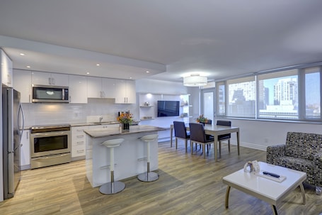 Luxury Suite, 2 Double Beds | 1 bedroom, premium bedding, blackout drapes, iron/ironing board