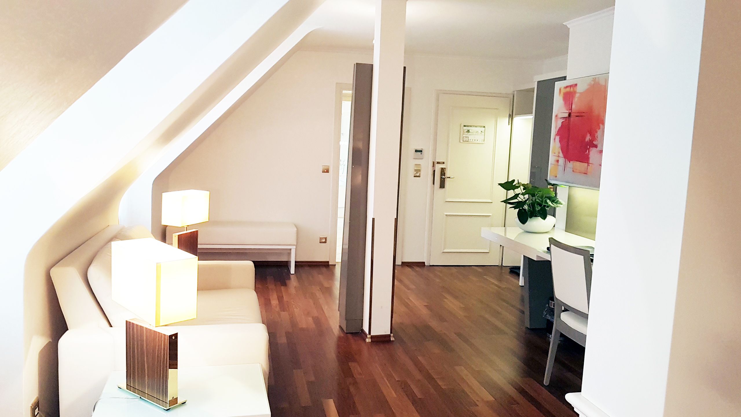 junior suite, 1 double bed | living area | 55-inch flat-screen tv with cable channels, tv, pay films