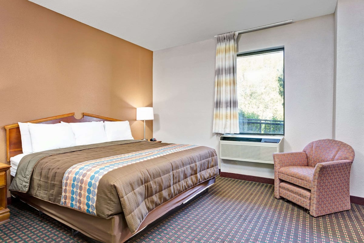 Room, 1 King Bed, Non Smoking | Desk, iron/ironing board, free cribs/infant beds, rollaway beds