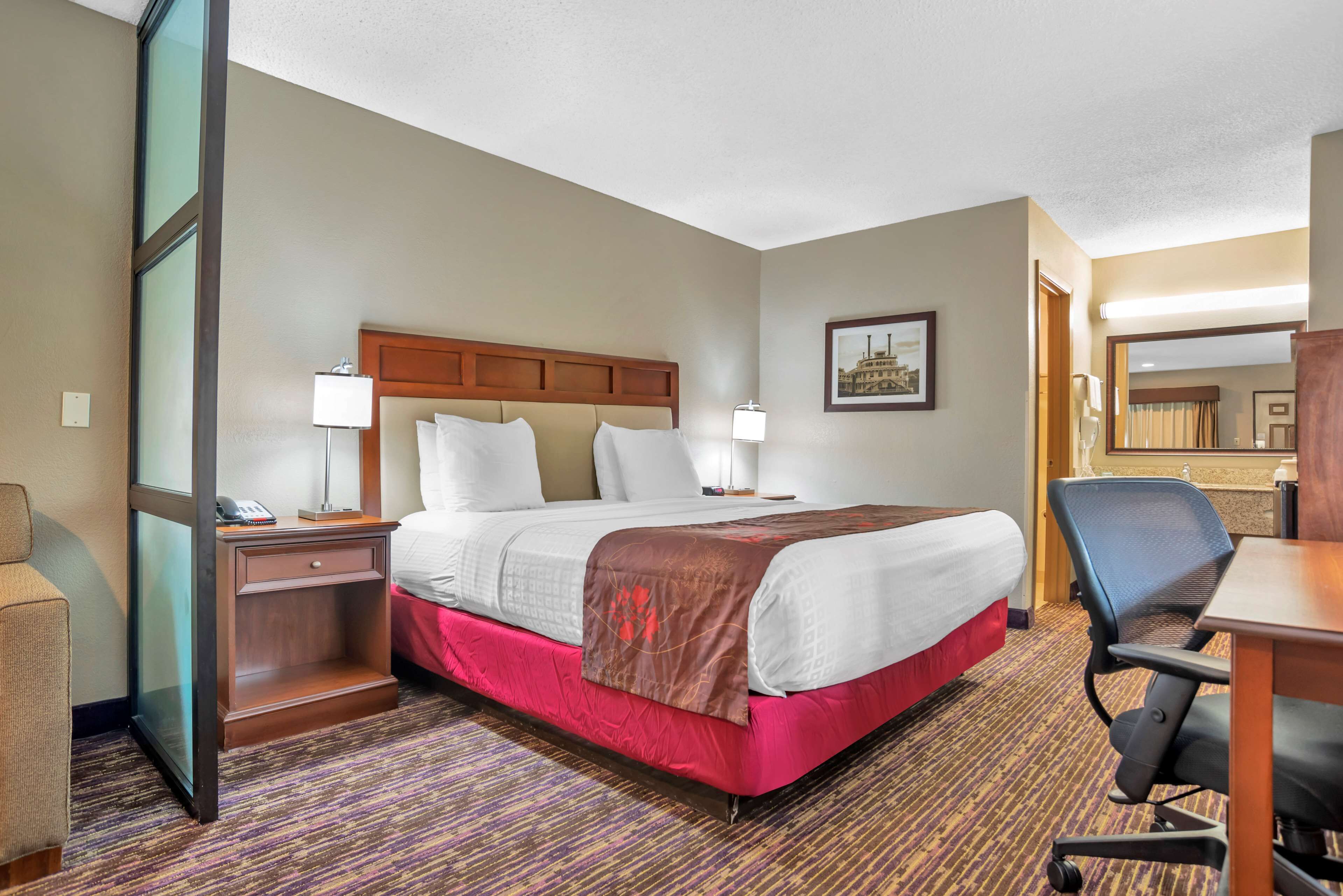 standard room, 1 king bed, non smoking, refrigerator & microwave (oversized room;with sofabed) | premium bedding, pillow-top beds, desk, blackout curtains