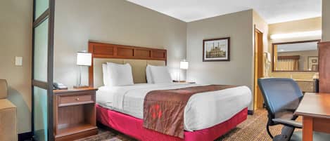 Premium bedding, pillow-top beds, desk, blackout curtains