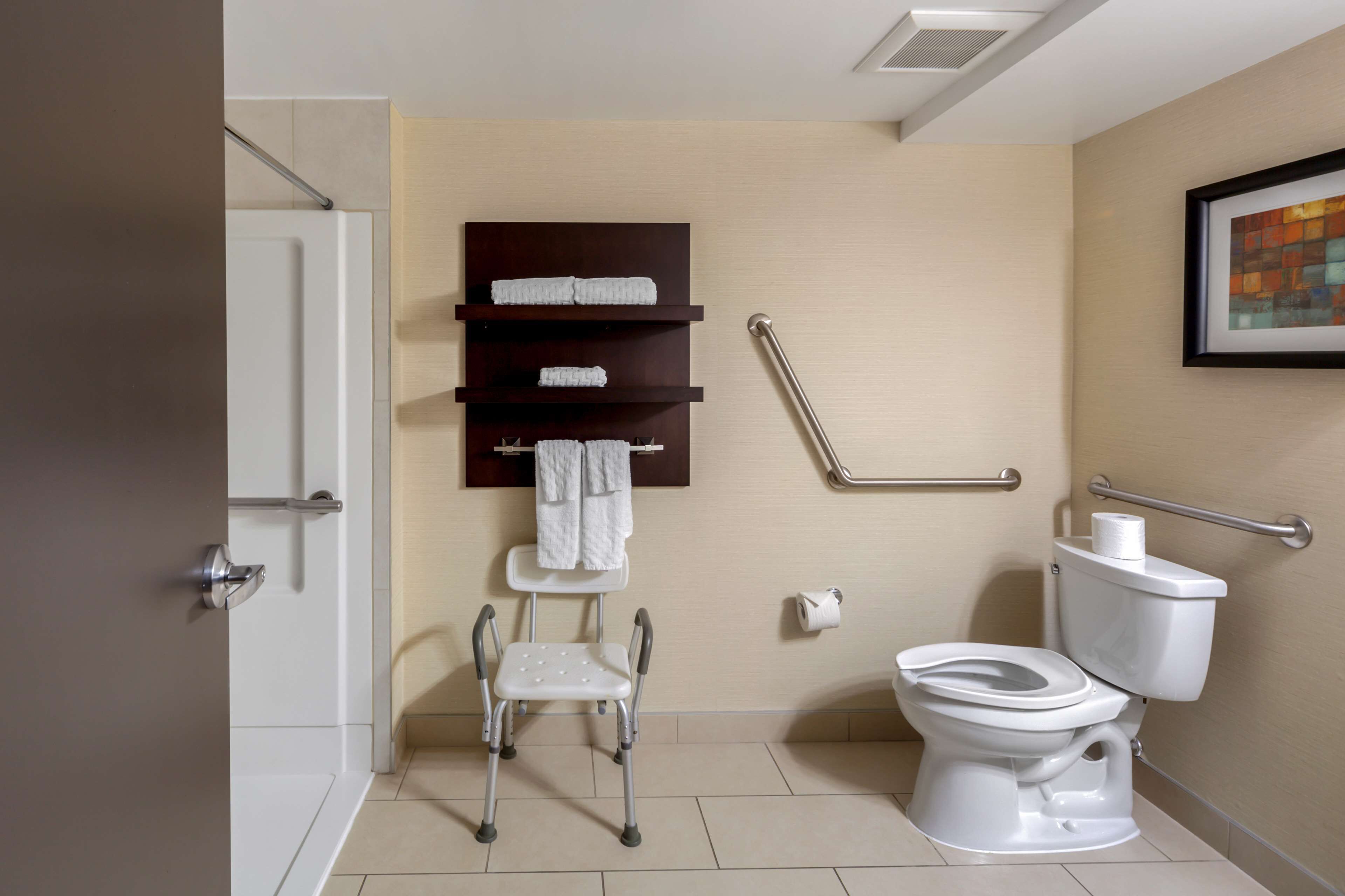 standard room, 1 queen bed, accessible, non smoking (with sofabed) | bathroom | free toiletries, hair dryer, towels