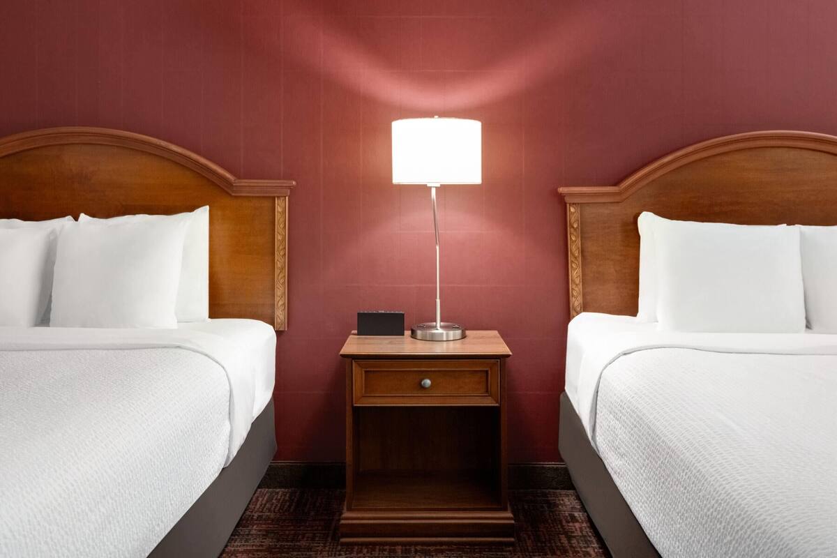 Room, 2 Queen Beds, Accessible, Non Smoking (Mobility, Roll-In Shower) | Desk, blackout drapes, iron/ironing board, cribs (surcharge)