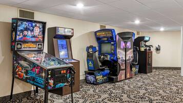 Experience the ultimate gaming destination with a selection of arcade machines featuring Star Trek: The Next Generation, Rush 2044, and Star Trek.