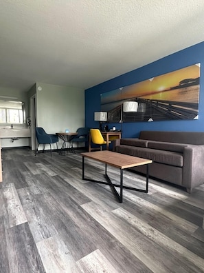 Suite, 2 Queen Beds, Non Smoking | Living area | TV