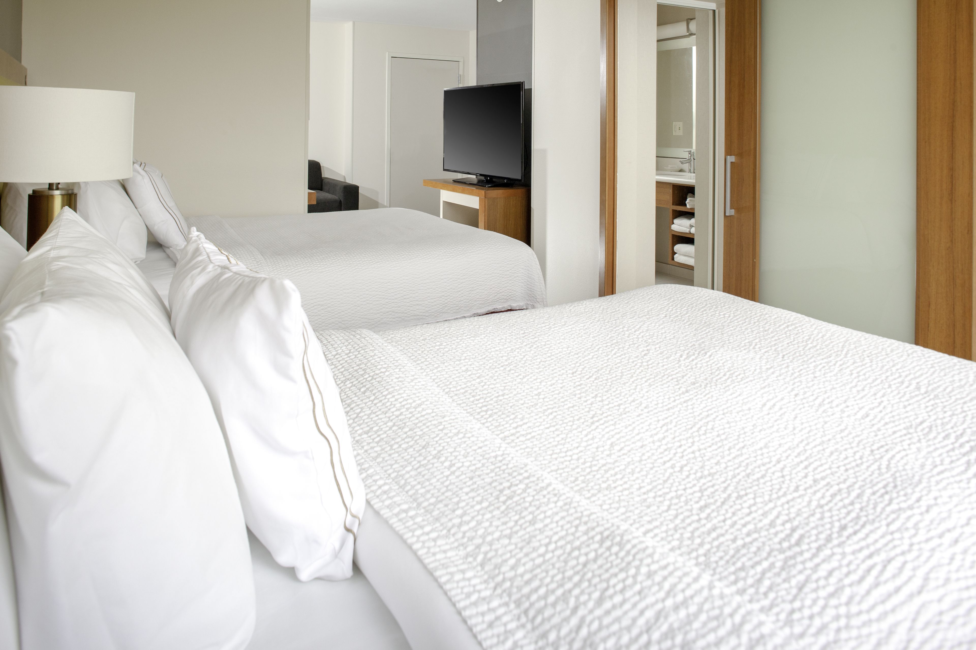 studio, 2 double beds | desk, laptop workspace, blackout curtains, iron/ironing board