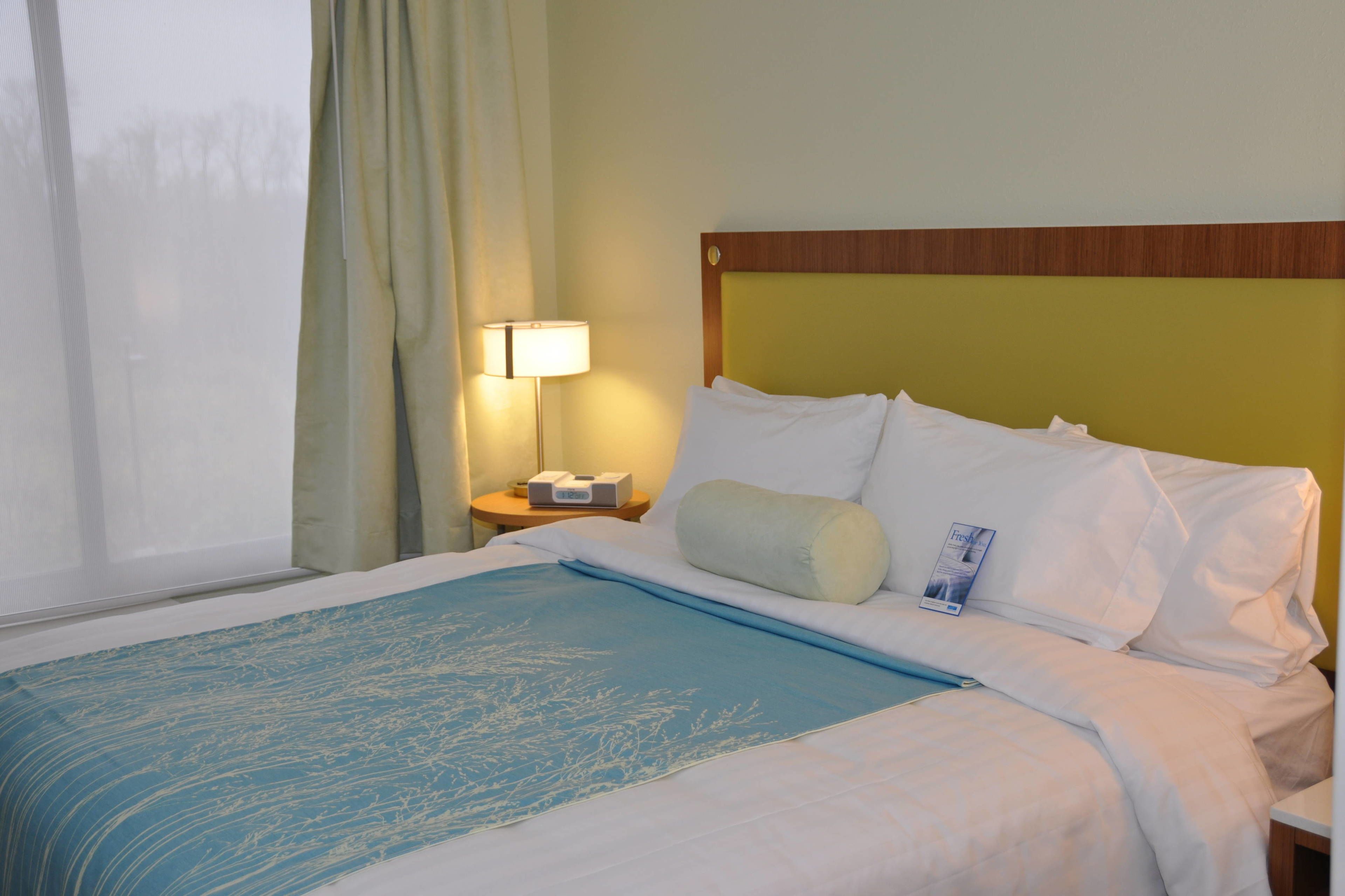 desk, laptop workspace, blackout curtains, iron/ironing board