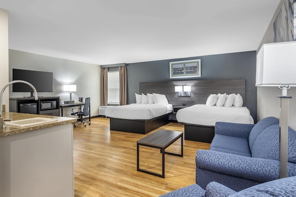 In-room safe, desk, laptop workspace, blackout curtains