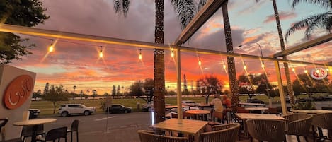 Breakfast, lunch, dinner served; local cuisine, al fresco dining