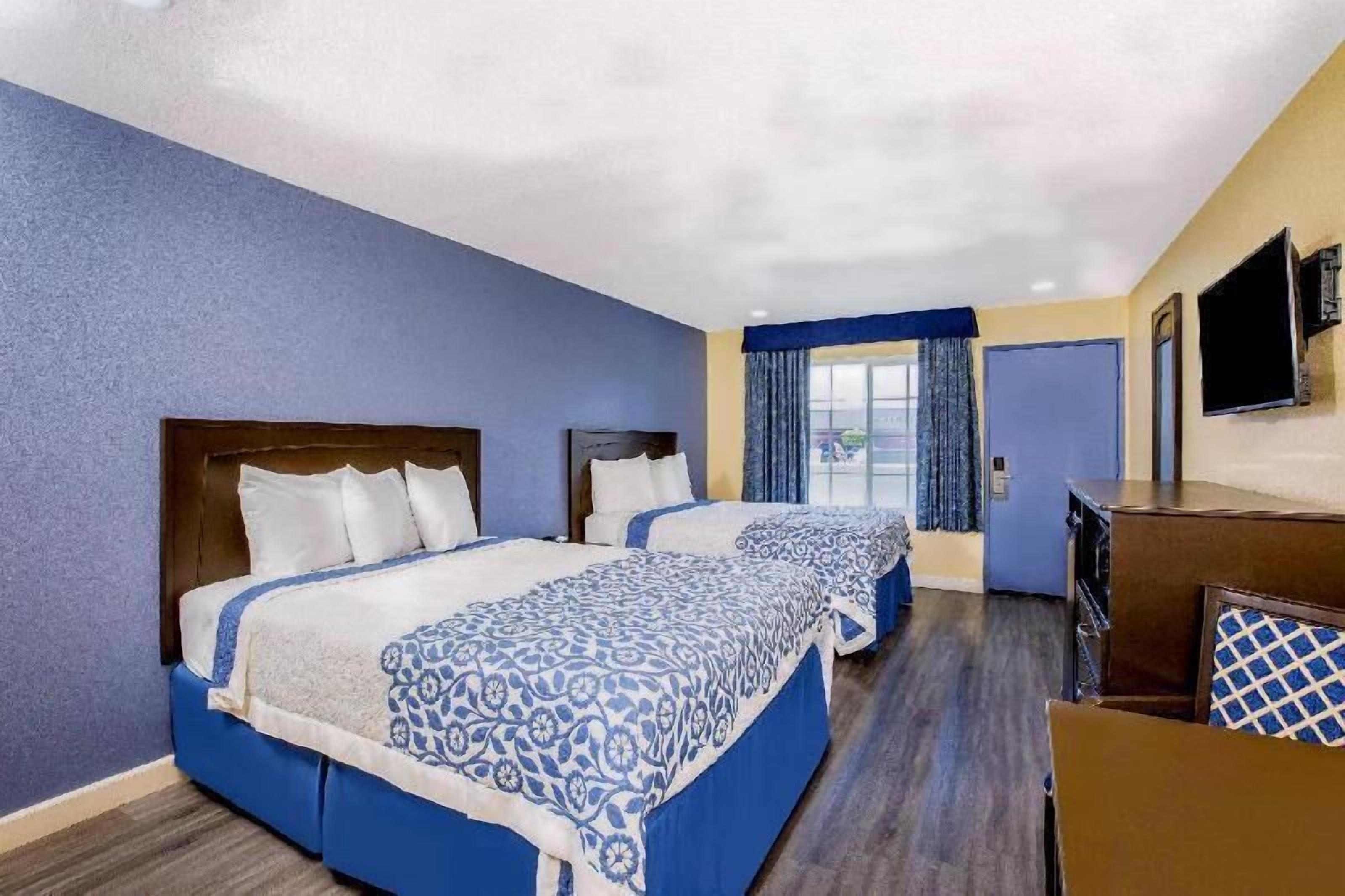 Pillowtop beds, desk, laptop workspace, iron/ironing board