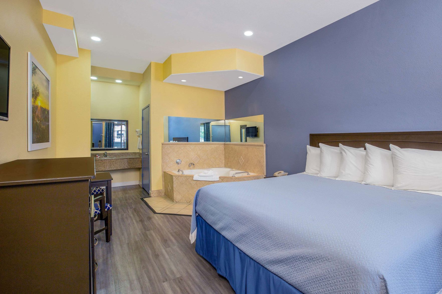 Pillowtop beds, desk, laptop workspace, iron/ironing board