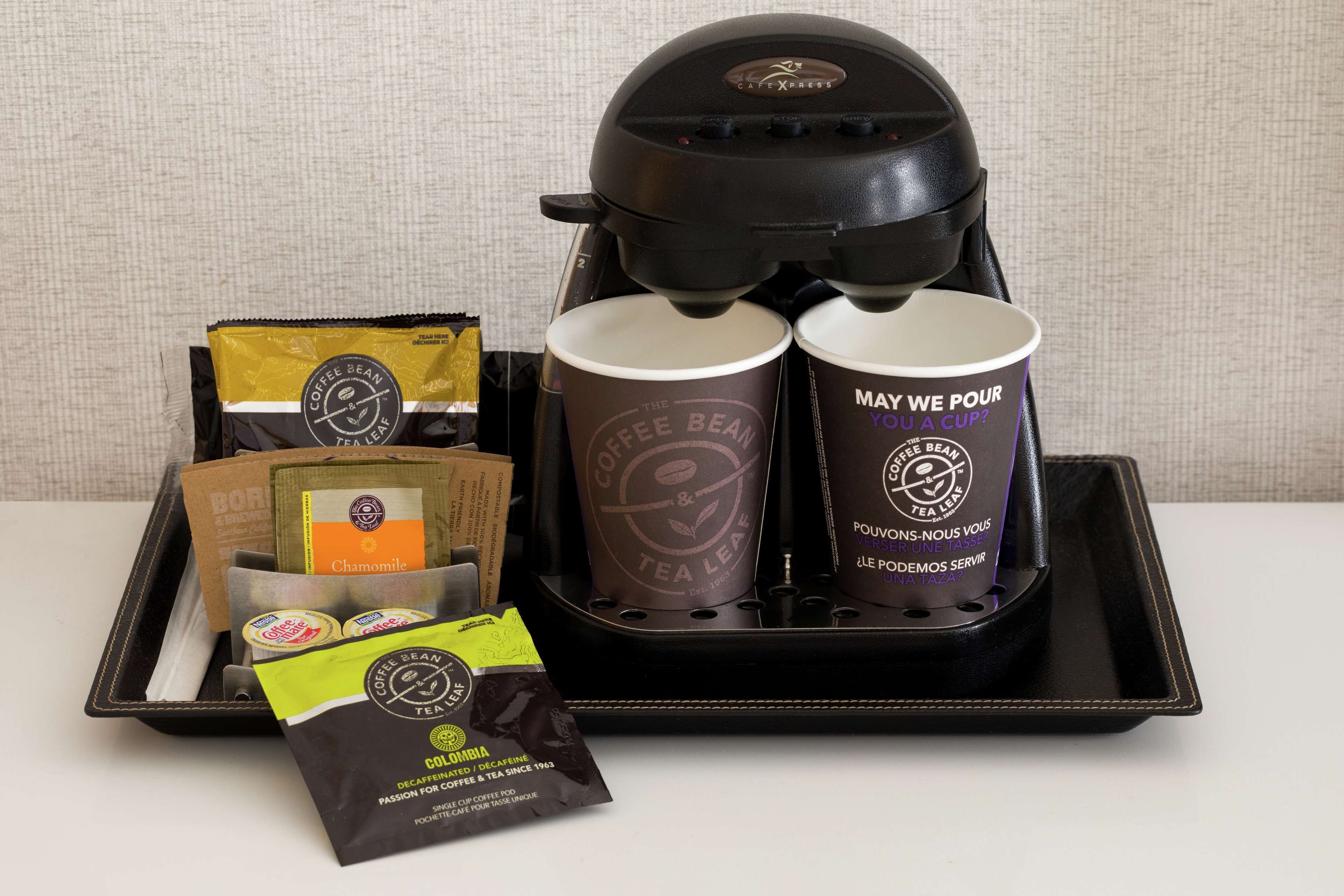 hypo-allergenic bedding, in-room safe, blackout curtains