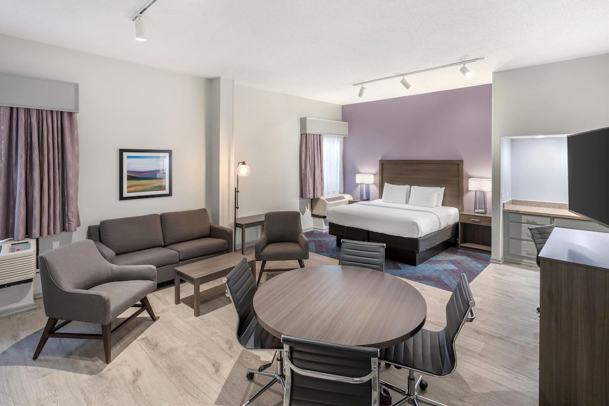 Standard Room, 1 King Bed, Non Smoking, Refrigerator & Microwave (Larger Room;with Sofabed) | In-room safe, desk, laptop workspace, iron/ironing board