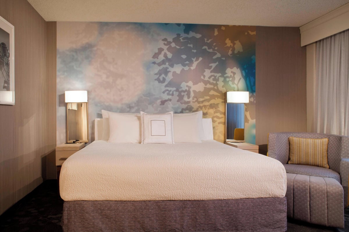 Suite, 1 letto king con divano letto | Area soggiorno | TV a schermo piatto 50 pollici con canali via cavo, TV