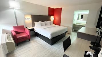 Desk, laptop workspace, blackout curtains, soundproofing