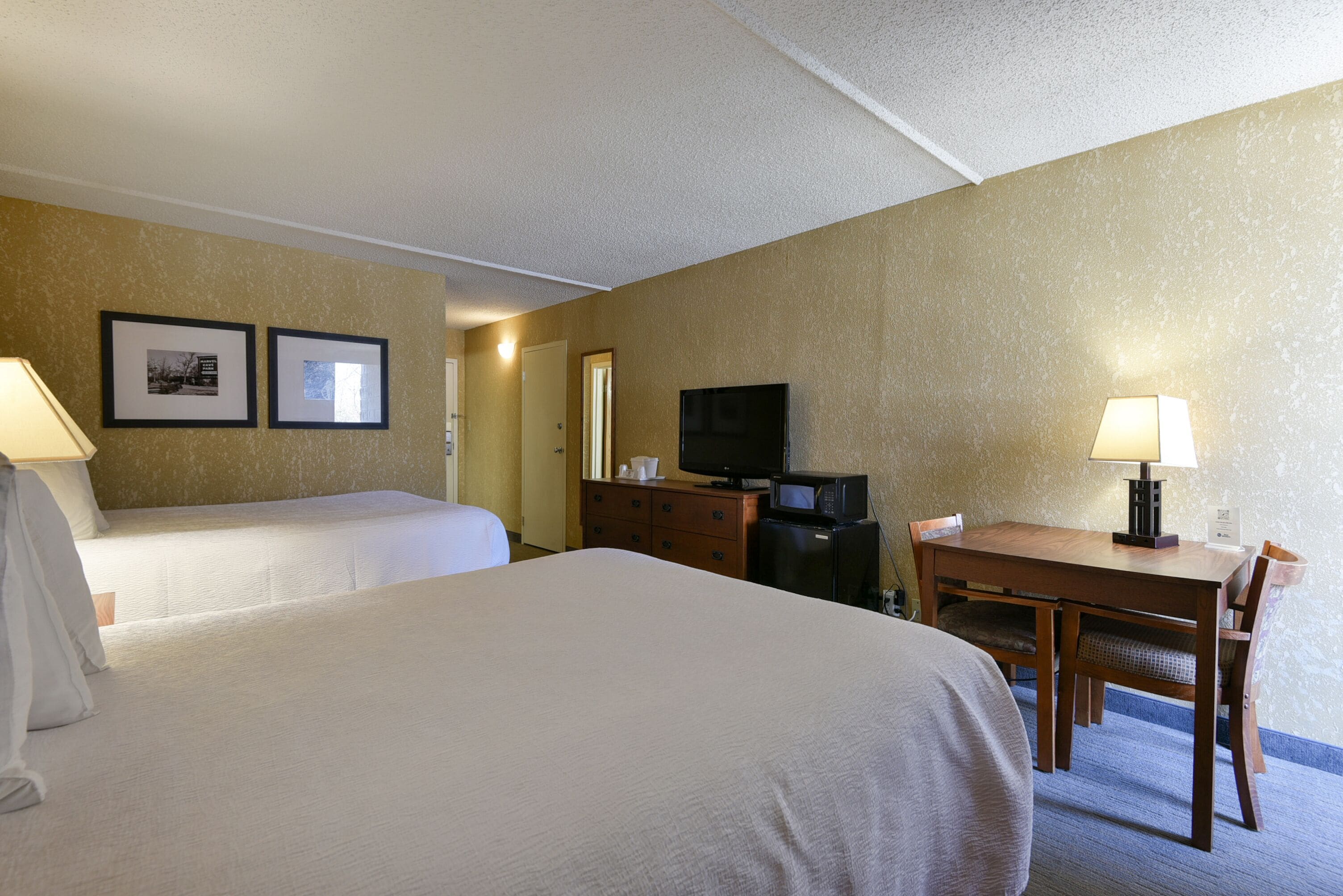 standard room, 2 queen beds, non smoking, refrigerator & microwave | 1 bedroom, premium bedding, pillow-top beds, desk