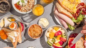 Daily buffet breakfast for a fee