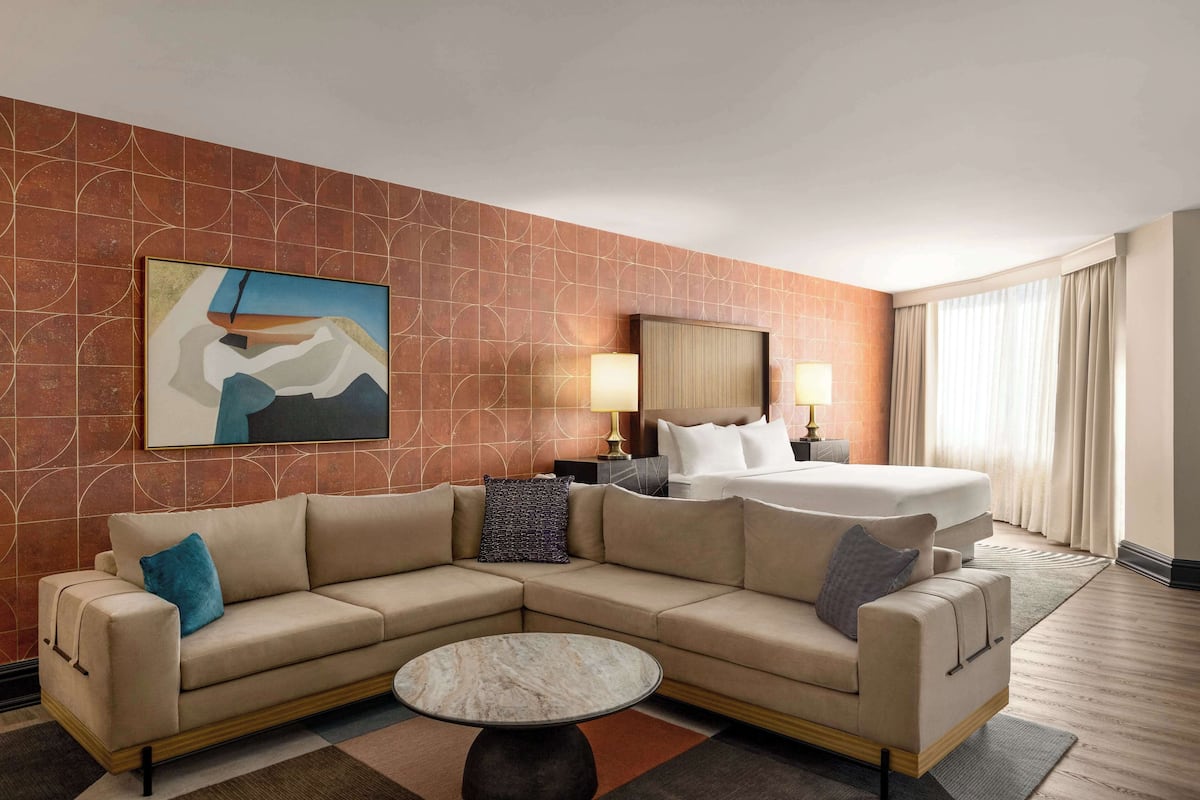 55-inch flat-screen TV with satellite channels, TV, pay movies