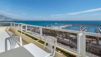 Apartment, 2 Bedrooms, Terrace, Sea View | In-room safe, desk, laptop workspace, iron/ironing board