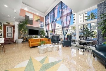 Sitting area in hotel lobby at Catalina Hotel & Beach Club