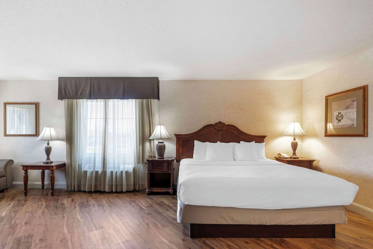 Business Suite, 1 King Bed, Non Smoking, Jetted Tub | Premium bedding, pillowtop beds, in-room safe, desk