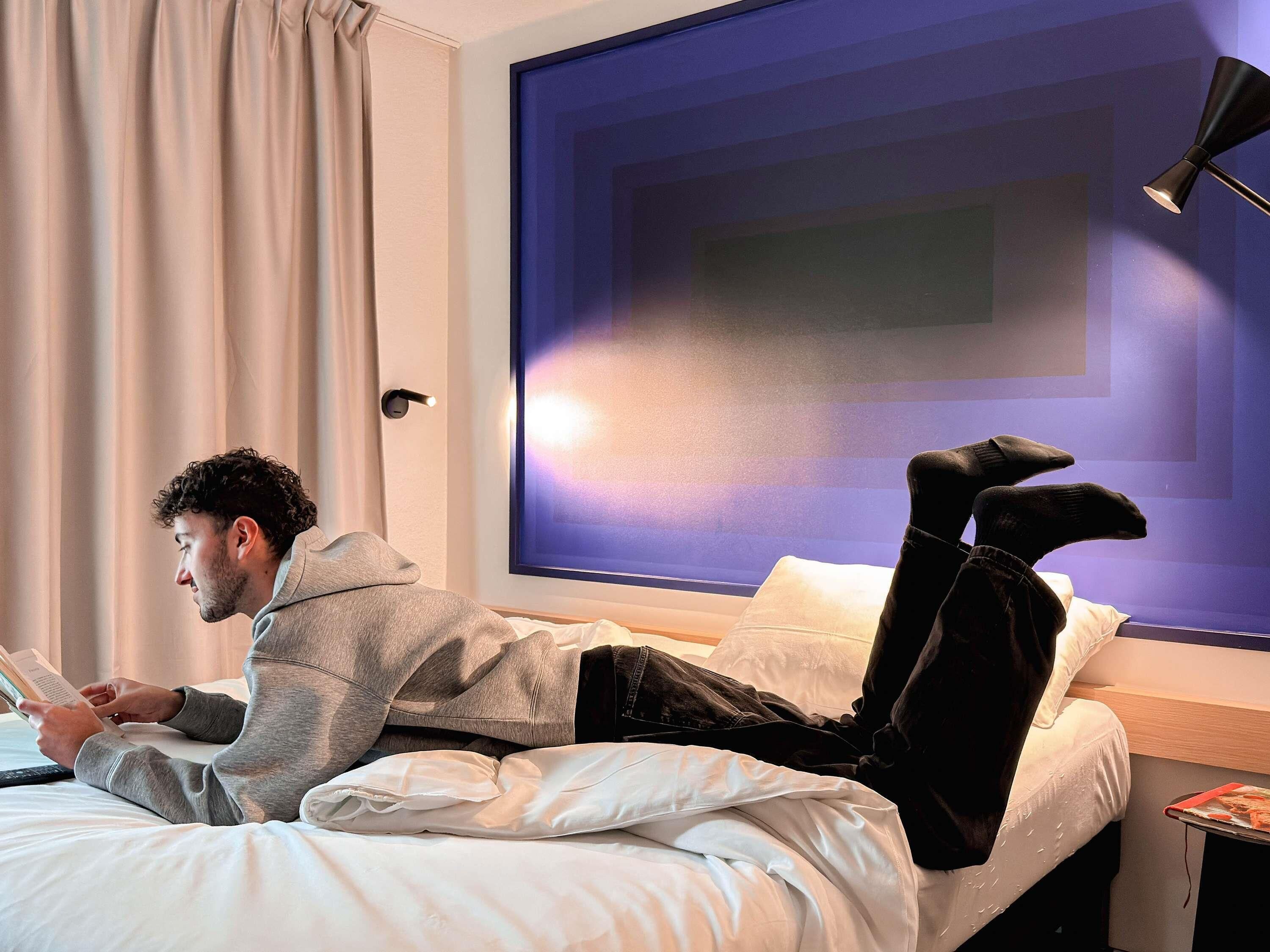 Premium bedding, desk, soundproofing, iron/ironing board