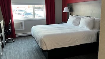 Desk, blackout drapes, iron/ironing board, free WiFi