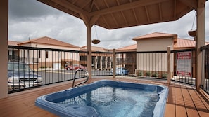 Indoor pool, outdoor pool, open 8 AM to midnight, pool loungers