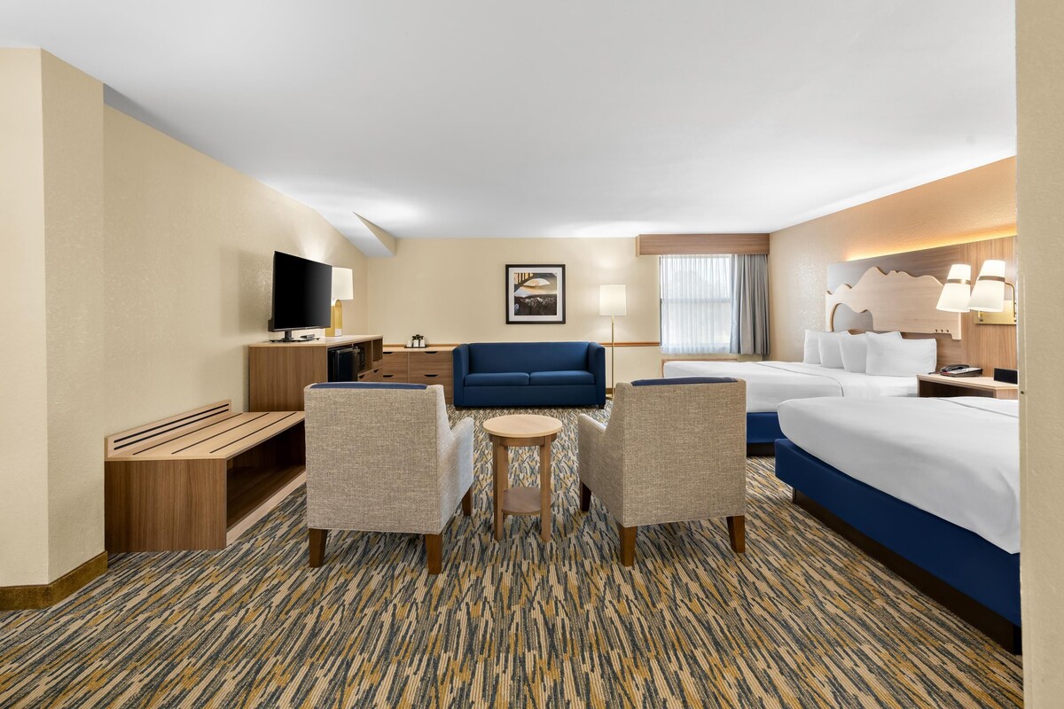 Suite, 2 Queen Beds, Non Smoking, Microwave (Oversized Room;with Sofabed) | Soundproofing, iron/ironing board, cribs (free)