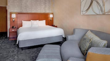 Premium bedding, desk, blackout drapes, iron/ironing board