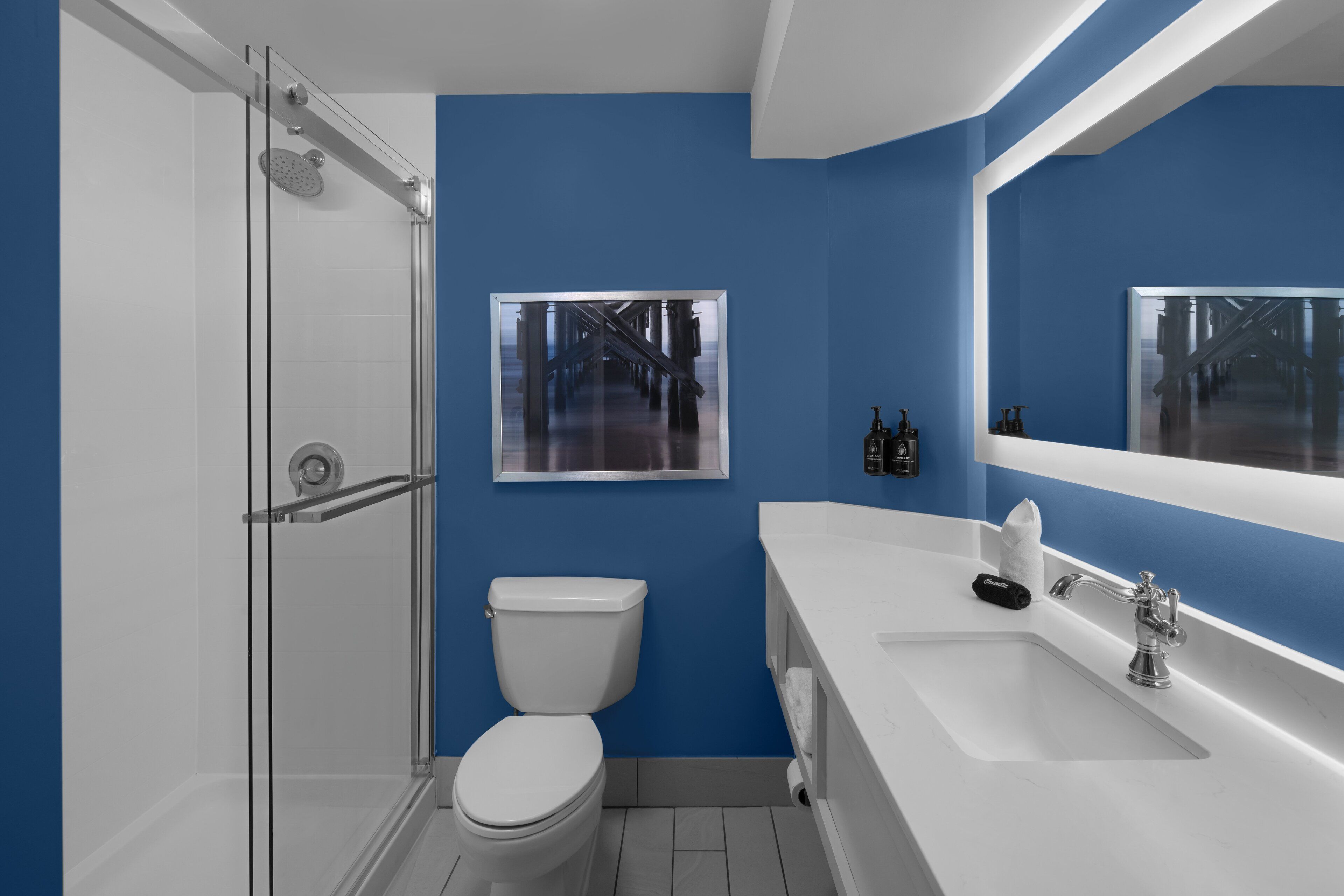 standard room, 1 king bed | bathroom | hair dryer, towels