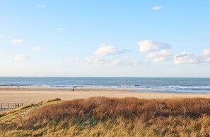 Plage, chaises longues, parasols, serviettes de plage