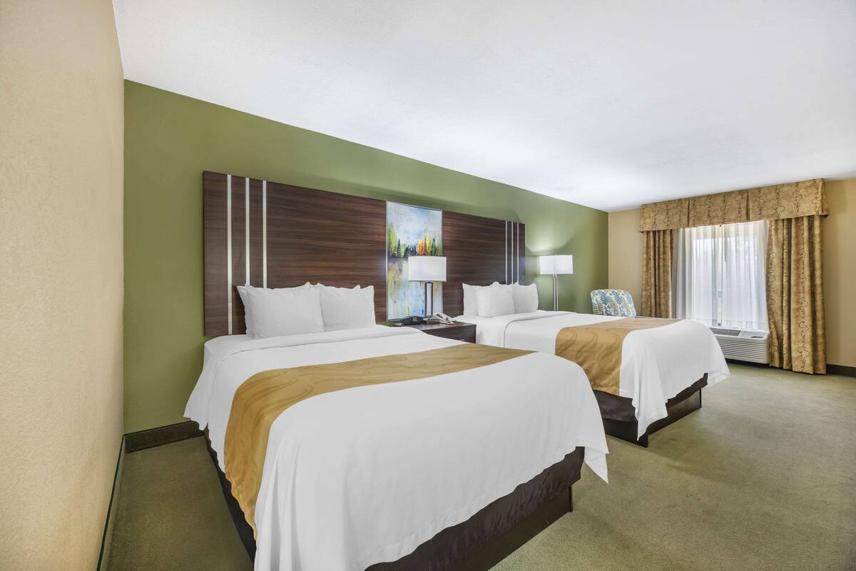 Standard Room, 2 Queen Beds, Non Smoking | Desk, iron/ironing board, free cots/infant beds, free rollaway beds