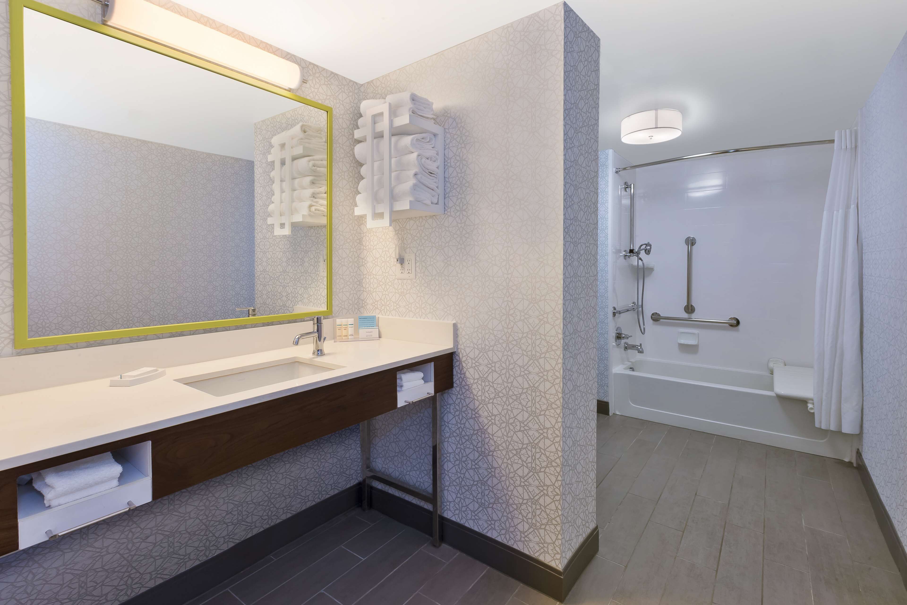 room, 2 double beds, accessible, bathtub | bathroom | eco-friendly toiletries, hair dryer, towels