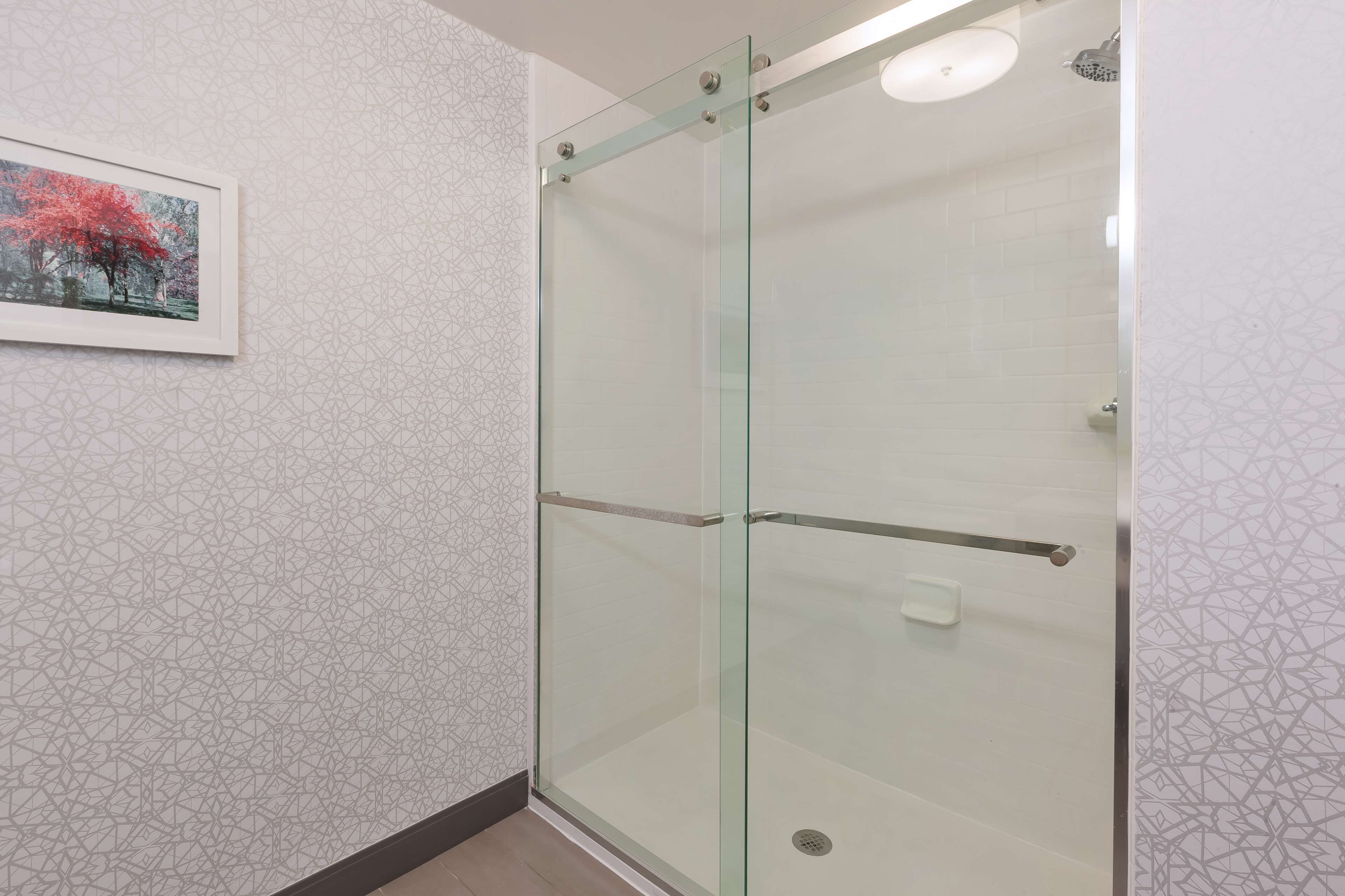 eco-friendly toiletries, hair dryer, towels