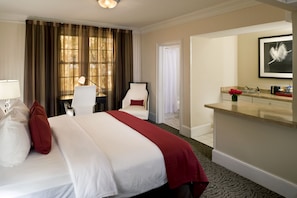 Premium bedding, minibar, blackout drapes, iron/ironing board