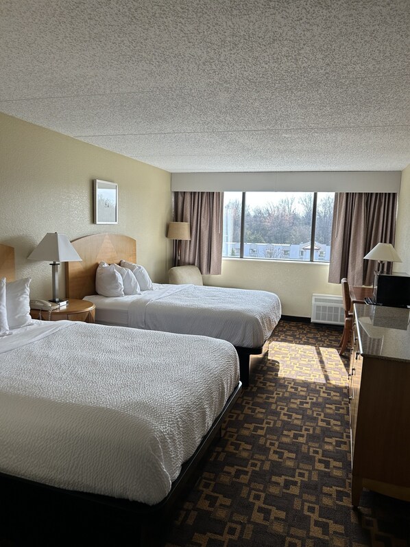 Standard Room, 2 Queen Beds | In-room safe, desk, iron/ironing board, free cots/infant beds