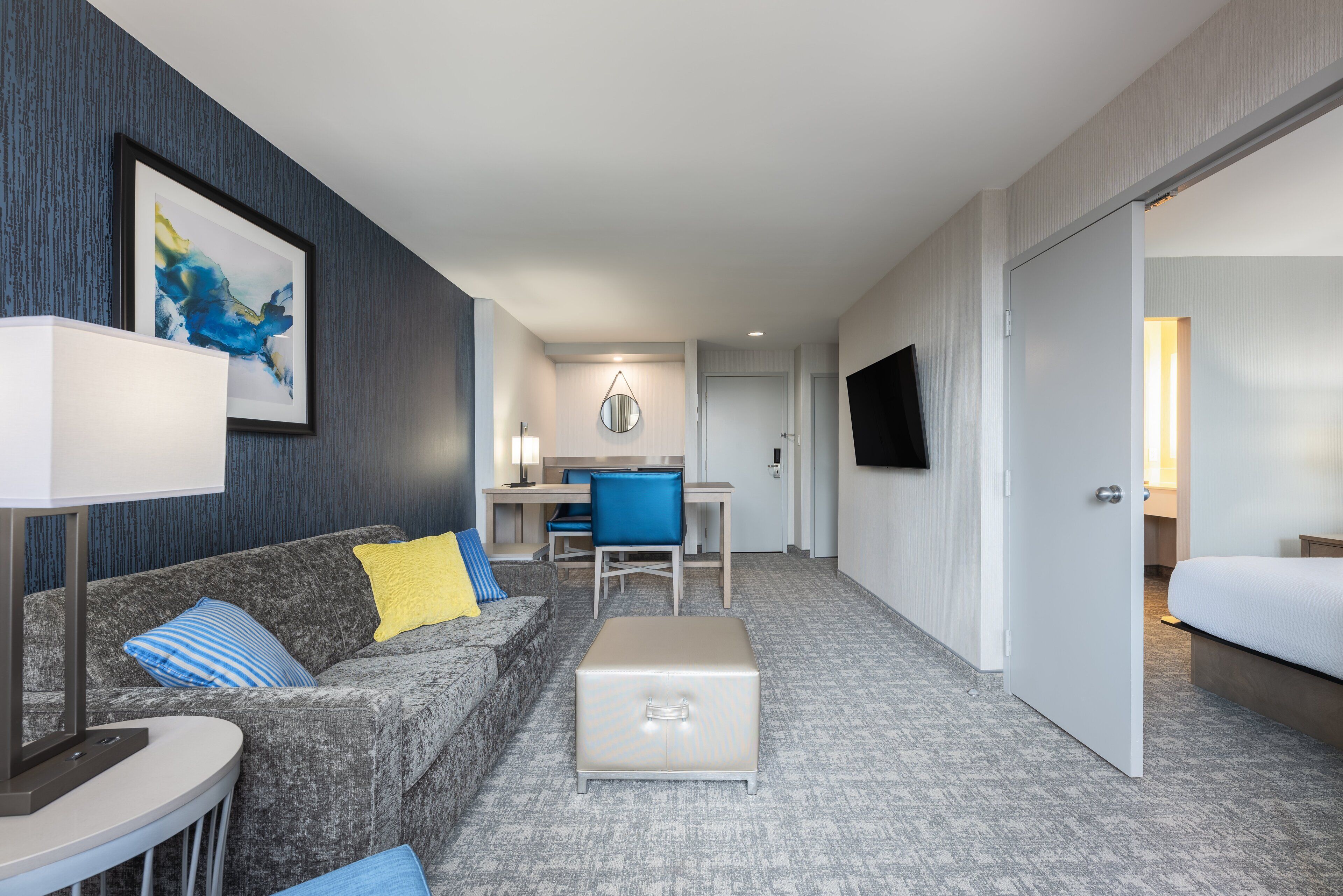 deluxe suite, 1 king bed with sofa bed | 1 bedroom, premium bedding, laptop workspace, blackout curtains