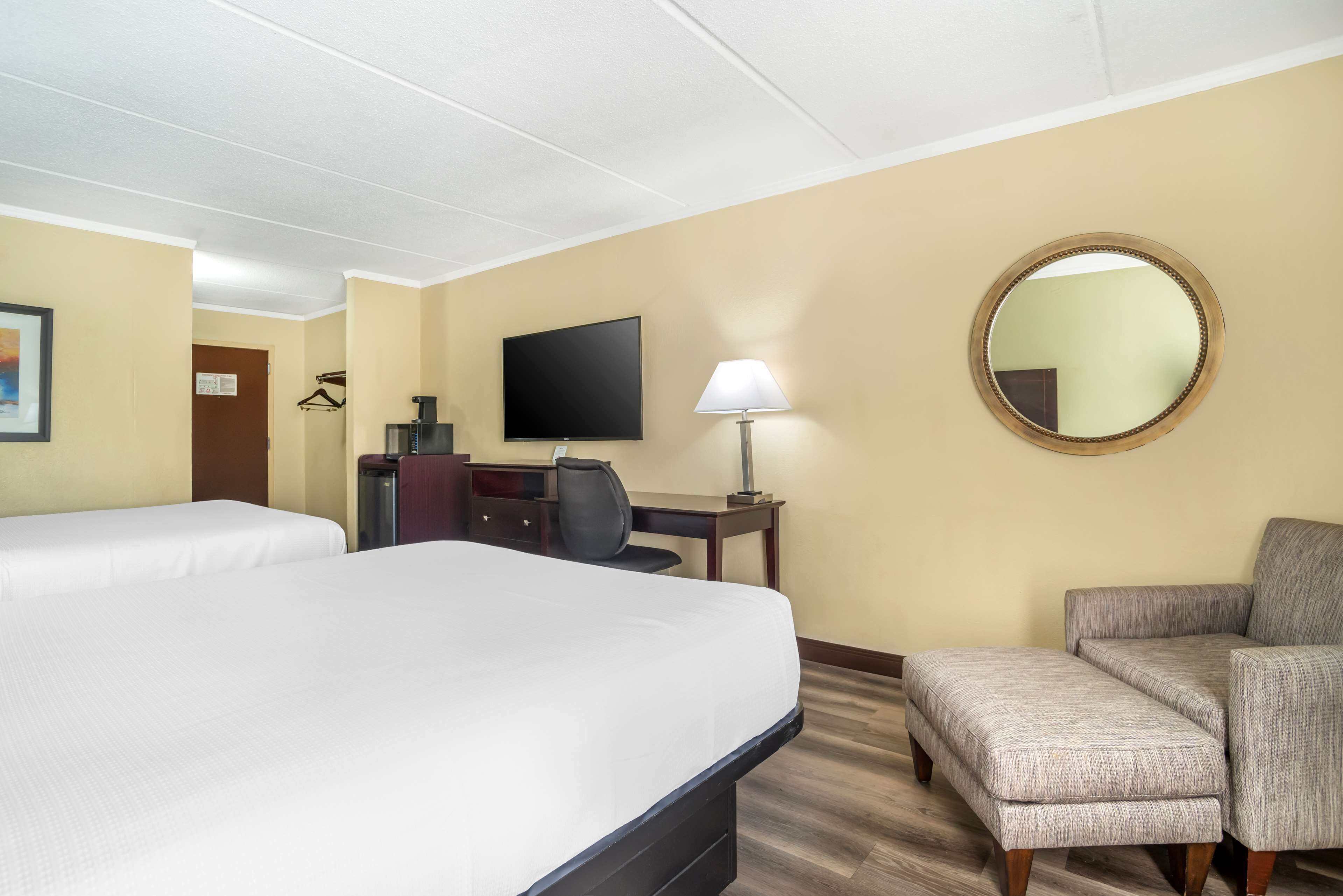 Premium bedding, down comforters, Select Comfort beds, desk