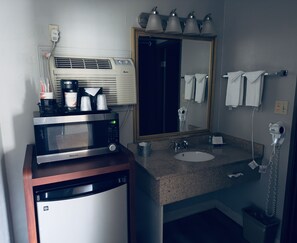 Hair dryer, towels